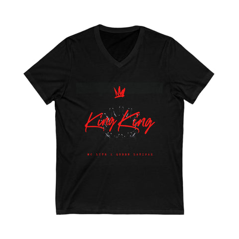 KING KING Woman's Jersey Short Sleeve V-Neck Tee