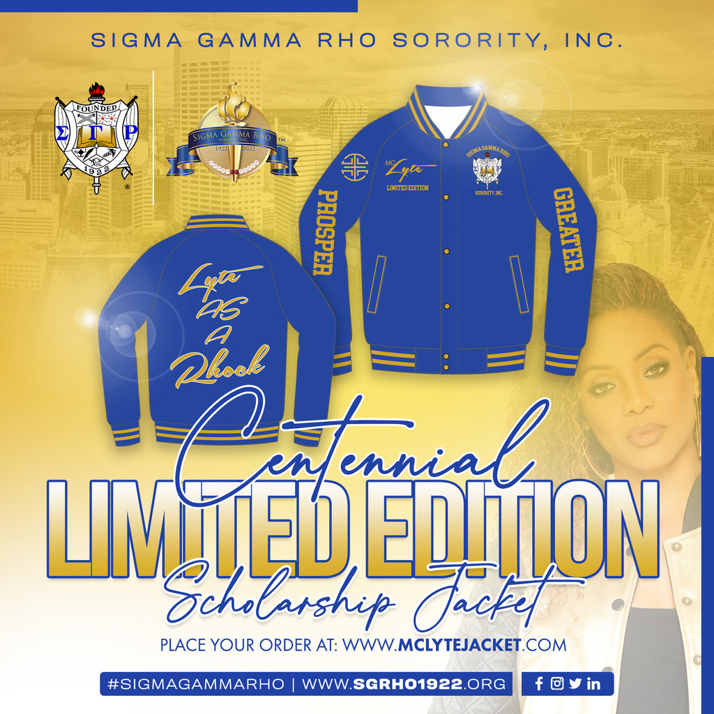 The Blue and Gold Sigma Gamma Rho MC Lyte Centennial Limited Edition Scholarship Jacket